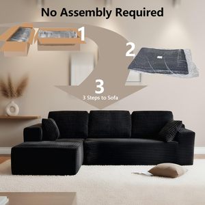 Compressed Three Seater Sectional <strong>Sofa</strong> Bed <strong>L</strong> <strong>Shape</strong> Convertible Couch Modern Living Room Furniture Vacuum Packed Wholesale - Product Image 6