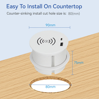 Prise électrique de Table de conception cachée 15W prise de courant de meubles de charge de téléphone sans fil pour bureau de conférence