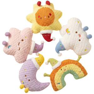 Ensemble de jouets en peluche assortis de la série Ciel, poupées en peluche nuage arc-en-ciel, lune, étoile, soleil avec chapeau de nuit, cadeau en gros - Product Image 1