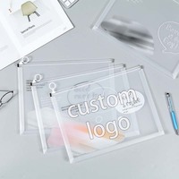 Carpeta de Presentación Transparente Personalizada con Cierre de Cremallera, Tamaño A4, para Almacenamiento de Documentos, Material Escolar y de Oficina