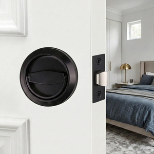 Kunci Pintu Tersembunyi Stainless Steel Hitam Bulat Deadbolt Tersembunyi Kunci Pintu Depan Kunci Pintu Lipat Gagang Pintu Lipat Tanpa Kunci - Product Image 3