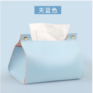 Boîte à mouchoirs de bureau en cuir de style nordique, boîte à mouchoirs double face écologique, sac à mouchoirs de luxe pour voiture/housse en cuir - Product Image 3