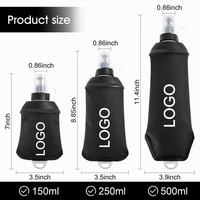 Bouteille souple pliable JUNVOY OEM/ODM en TPU pour course à pied, 150ml/250ml/500ml, gourde de sport pliable, bouteille de gel énergétique sans BPA