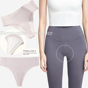 Ropa deportiva anti-embarrasamiento para la zona íntima, tanga de yoga de seda helada de tiro medio, pantalones triangulares invisibles con corte en T - Product Image 2