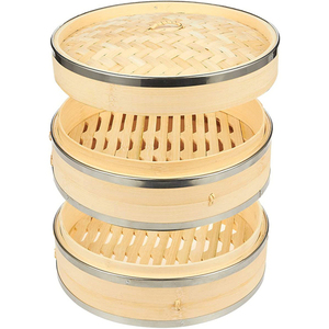 Vaporizador de <span class=keywords><strong>bambú</strong></span> de Color para cocinar, Dim Sum Dumplings Dimsum chino japonés redondo grande, cesta orgánica de acero inoxidable - Product Image 6