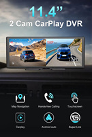 Caméra de tableau de bord 4K DVR double objectif IPS 11,4 pouces pour rétroviseur de voiture, enregistreur vidéo Full HD 2162P avec LCA