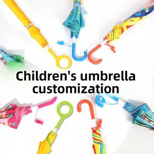 <span class=keywords><strong>Parapluie</strong></span> droit pour enfants avec logo personnalisé, sûr et rond, avec baleines en fibre de verre résistantes au vent, imperméable en PVC et protection UV, idéal pour les cadeaux - Product Image 5