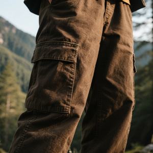 Pantalon cargo tactique pour homme 100% coton sergé 6 poches Pantalon de randonnée de plein air Pantalon de travail Séchage rapide Confortable - Product Image 1