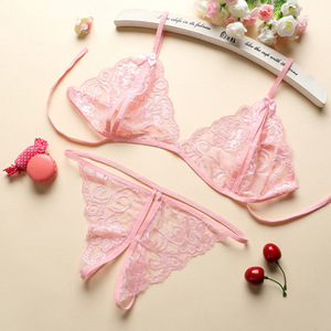 Ensemble de lingerie sexy trois pièces grande taille, ouvert à l'entrejambe, pas besoin de retirer, culotte string en dentelle séduisante, vente en gros. - Product Image 3