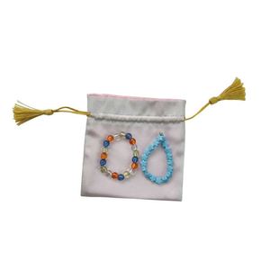 Pochette à bijoux en soie avec cordon de serrage, personnalisable, petit emballage cadeau - Product Image 2