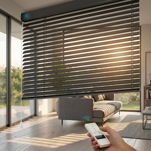 Persianas enrollables motorizadas de tela modernas, horizontales, integradas para exteriores, persianas eléctricas para ventanas, personalizadas - Product Image 2