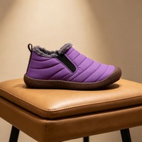 Bottes unisexes mi-mollet imperméables, chaudes, fourrées et moelleuses, à plateforme, bout rond, couleur unie, antidérapantes, pour la marche quotidienne en extérieur en hiver