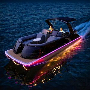 2026 Kinocean 22 pieds en aluminium ponton <span class=keywords><strong>bateau</strong></span> série Sport yacht de luxe avec <span class=keywords><strong>moteur</strong></span> et remorque clôture en fibre de verre pour la fête de pêche - Product Image 2