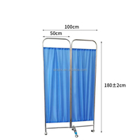 Écran médical pliant hôpital intimité en acier inoxydable Portable Ward écran cloison rideau occultant lit écran paravan