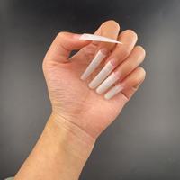 550 Uñas Postizas Naturales de Ataúd Cuadradas Stiletto, de Media Cobertura, Largas, de Gel Suave Acrílico, de Presión