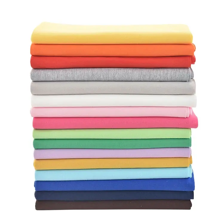 150Gsm combed dệt kim 97% Cotton 3% Spandex căng mercerized duy nhất Jersey vải cho đồ lót áo thun quần áo