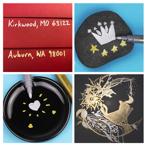 ปากกามาร์กเกอร์โลหะสีเงินสีทองปลายแปรงกันน้ำปากกาวาดการ์ตูนอุปกรณ์ศิลปะ DIY สำหรับงานฝีมือแก้วหิน - Product Image 4