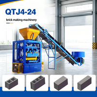 QTJ4-24 Machine à blocs creux hydraulique semi-automatique économique, ligne de production de briques pour petits projets de construction