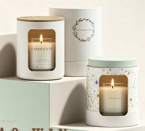 Emballage en tube de papier avec estampage à chaud en feuille d'or, boîte cylindrique pour bougies parfumées de luxe, cadeaux d'aromathérapie - Product Image 3