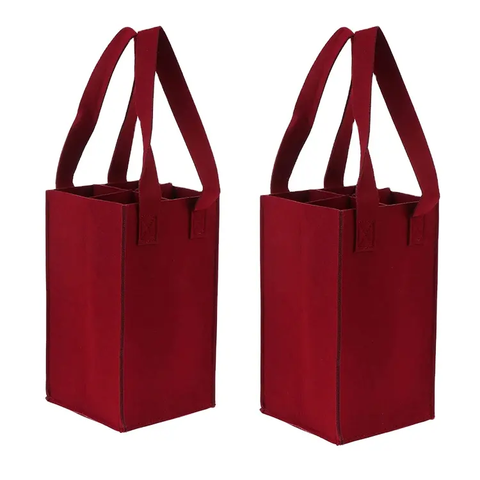 High Quality Custom Logo Kitchen Use Large Size Wine & Beer Storage Felt Shopping Bag Multipurpose Festival Holiday Gift Carrier
