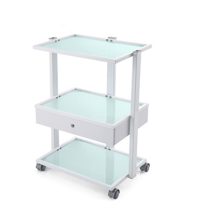 Dongpin Beauty Three Layer Tempered Glass Storage <b>Cart</b> With Wheels For Salon Use - Product Image 3