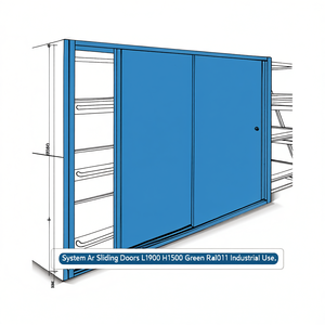 Système de portes coulissantes Fami Ar L1900 H1500 Vert Ral6011 Usage industriel - Product Image 3