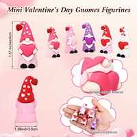 Figurine de gnome mini cœur de couple Saint-Valentin, accessoires de micro-paysage DIY, ornement de gâteau nain pour fête M173
