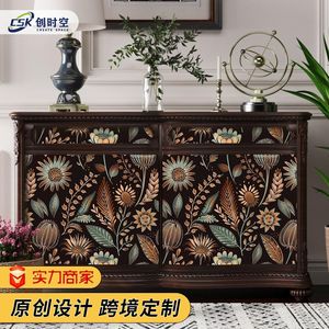 Creation Of Time And Space Bohemian Flower Wall Stickers Self-Adhesive Removable Rectangle For Bedroom TV Background - Product Image 3