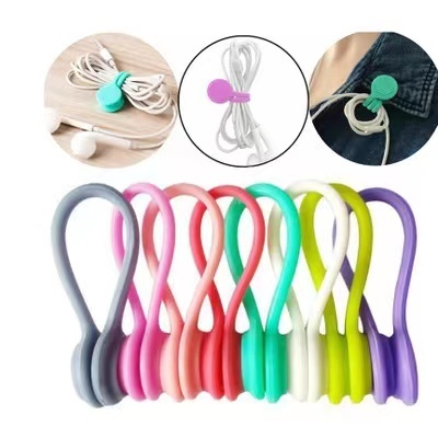 Silicone Magnetic Earphone Cord Winder Wire Cable Organizer Holder Magnet Headphones Winder Cables Storage Clips