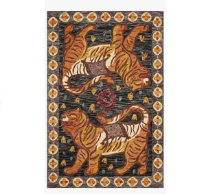 Trendy Drop Shipping Handmade Custom Tiger Home Decor 3D Design Rug Hotel Rug Hand Tufted Carpet Pray Carpet