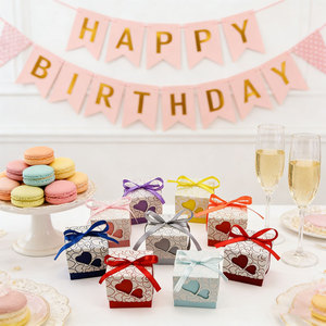Cajas <span class=keywords><strong>de</strong></span> Papel para Dulces con Diseño <span class=keywords><strong>de</strong></span> Corazón Doble para Bodas, Fiestas, Baby Shower, Cajas <span class=keywords><strong>de</strong></span> <span class=keywords><strong>Regalo</strong></span> para Chocolates con Cintas - Product Image 5