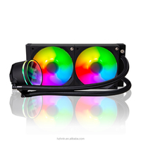 Pendingin CPU AIO Infinity Mirror 240mm Kustom untuk PC, 290W TDP, Kipas Ganda, untuk Komputer Desktop Gaming Intel AMD