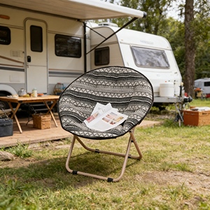 Rustic Style Linen Moon <strong>Chair</strong> Natural Fabric for Cozy Campfire Sitting and Outdoor Storytelling - Product Image 1