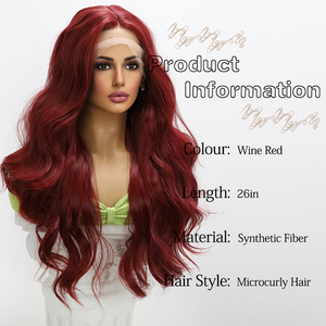 Auburn Cooper Reddish Brown Hair Lace Front <strong>Wigs</strong> Synthetic <strong>Wigs</strong> Body Wave High Quality Glueless <strong>Wigs</strong> For Black Women SM9136 - Product Image 5