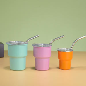 แก้วน้ำสแตนเลสพร้อมหลอดโลหะสำหรับเดินทางถ้วยพิมพ์ซับลิเมชันขนาด2ออนซ์/4ออนซ์/6ออนซ์ดีไซน์ใหม่ - Product Image 6