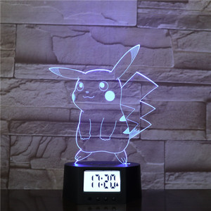 Base d'horloge tactile brillante <span class=keywords><strong>7</strong></span> couleurs Offre Spéciale, alarme disponible à distance, lampe de nuit 3d - Product Image 4