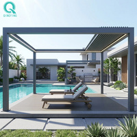 Pergola en aluminium QINGYING avec toit à lamelles rétractables et pliables