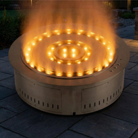 Cheminée extérieure moderne autoportante à atomisation de vapeur, télécommande, effet sonore de bois crépitant, cheminée ronde à vapeur d'eau