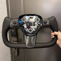 Volant de course personnalisé en cuir sport multicolores et fibre de carbone pour Tesla Model 3 Model Y