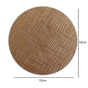 メーカー直販 カスタムロゴ 再利用可能 環境配慮型 PVCレザー 丸型 コーヒーカップマット クラシックスタイル コースター - Product Image 5