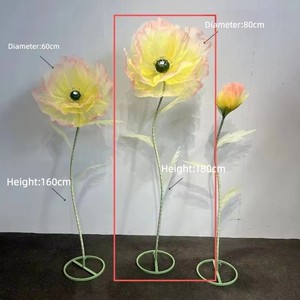 Factory Direct <b>Large</b> Real Touch <b>Artificial</b> Poppy <b>Flower</b> 80cm Silk Floor Standing Wedding Home Hotel Decor Wholesale - Product Image 3