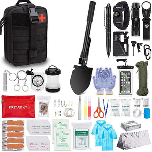 Kit de survie en plein air 5L, équipement d'urgence compact et portable avec pelle, lampe de poche, outils de premiers secours pour le camping, la randonnée et la nature sauvage - Product Image 1