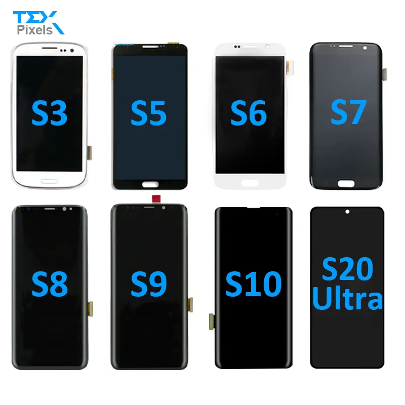 شاشة هاتف أصلية ذات جودة أصلية, شاشة LCD أصلية لهاتف S3 S5 S6 S7 edge S9 S10 S21 فائقة لشاشة Samsung Galaxy S8 التي تعمل باللمس
