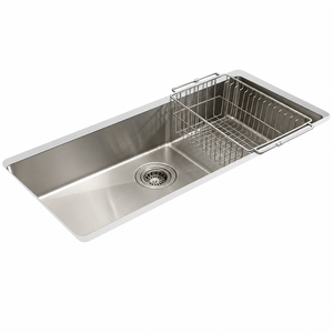 Évier de cuisine en acier inoxydable 304 fait main 830*450*228mm, design à bords fraisés, grand bac unique, style coréen Nano, à encastrer sous plan - Product Image 6