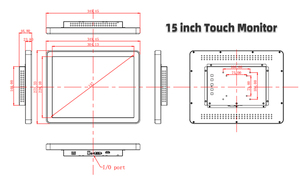 Moniteur <span class=keywords><strong>tactile</strong></span> industriel de 15 pouces avec boîtier métallique, étanche IP65, durable en usine, écran LCD intégré stable, VESA <span class=keywords><strong>HDMI</strong></span> VGA - Product Image 2