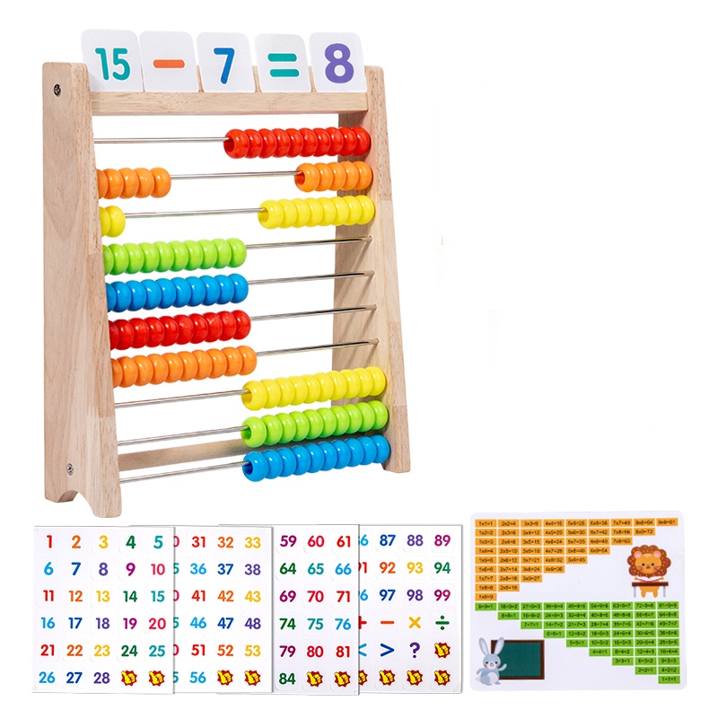 Petit support de calcul (carte+tableau mnémotechnique+100 bâtons de comptage)