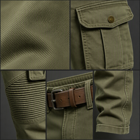 Pantalon cargo robuste pour homme, couleur olive, avec genoux renforcés, panneaux côtelés, multi-poches, pour la randonnée en montagne, le travail en extérieur