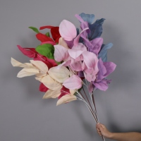 Feuilles de pain artificielles multicolores en soie, tiges de fausse verdure pour arrangements floraux de mariage et décoration intérieure