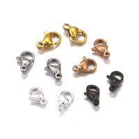 Fermoir de homard en acier inoxydable plaqué or PVD de 9 à 15mm pour collier, bracelet, bijoux, accessoires de fabrication de connecteurs