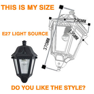 Lampe murale de jardin extérieure LED E27 avec indice de protection IP65, alimentation AC, température de couleur réglable, style <span class=keywords><strong>italien</strong></span> - Product Image 2